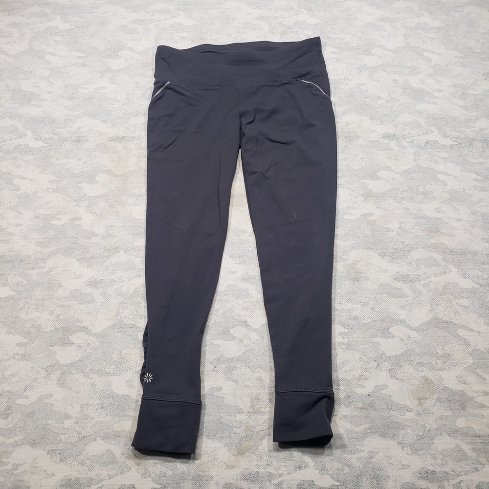 Athleta Leggings Womens Medium Gray Stretch Full Length Active Wear